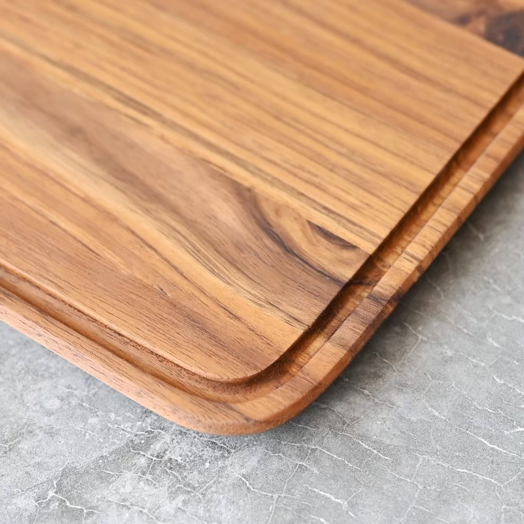 BLANCHE CUTTING BOARD RECTANGULAR L WITH GROOVE (TEAK)