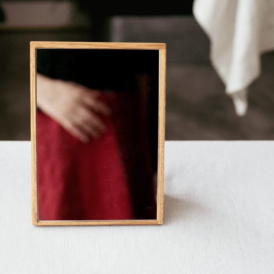 DESK STAND MIRROR (TEAK)