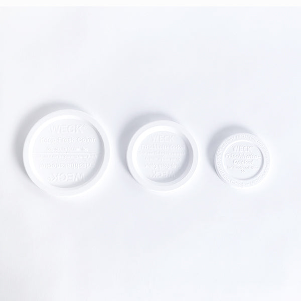 PLASTIC LIDS WHITE FOR WECK (M) 2 PCS./BAG