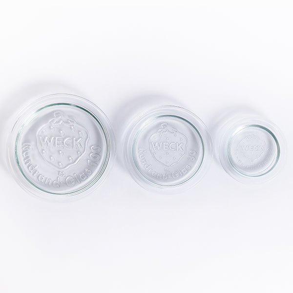 GLASS LIDS WHITE FOR WECK (L)