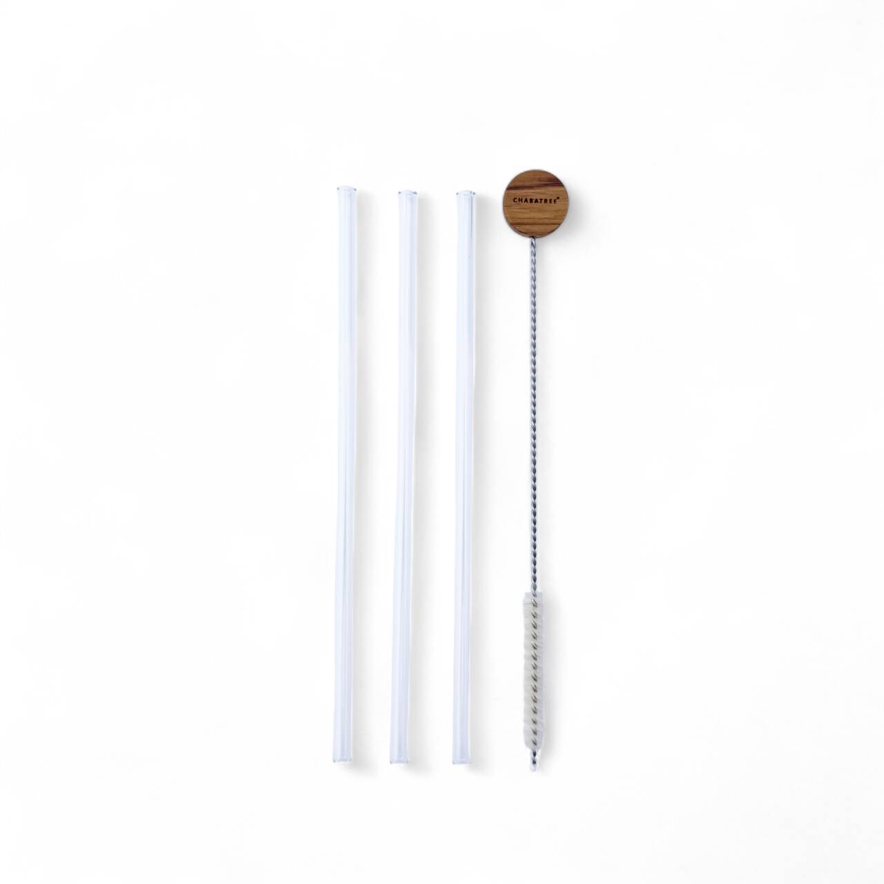 GLASS STRAW SET (TEAK)