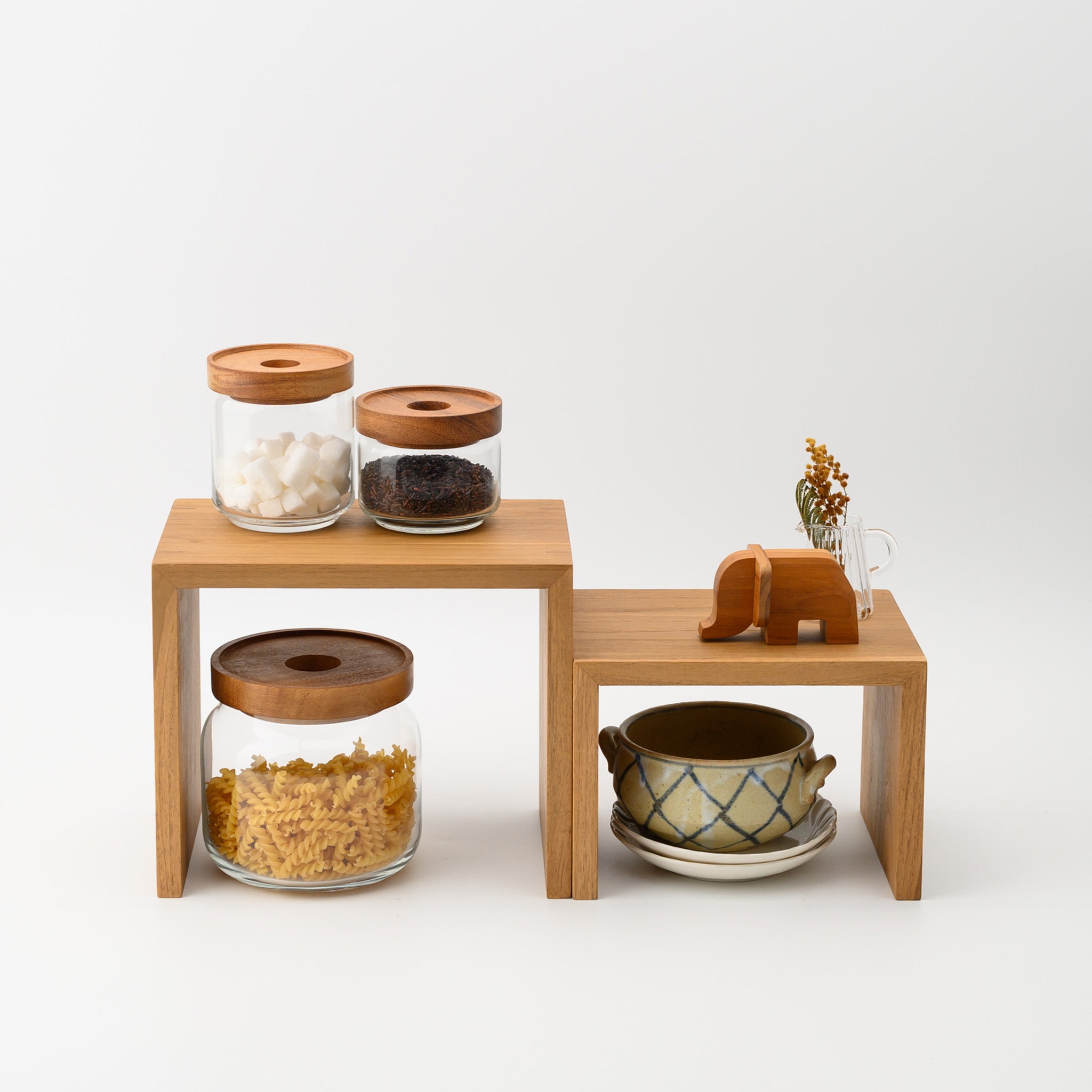 WOODEN DISPLAY STEP 21-15 CM. (TEAK)