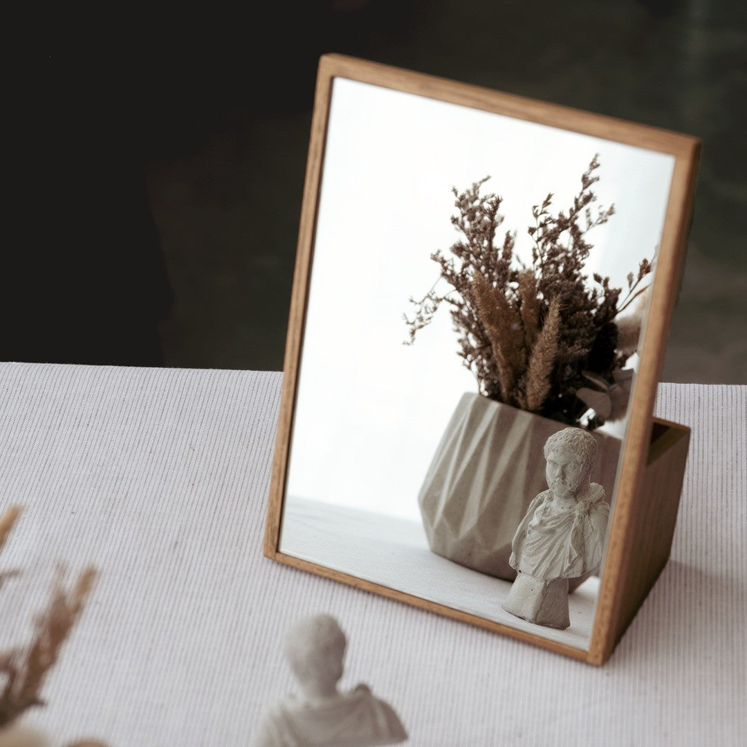 DESK STAND MIRROR (TEAK)