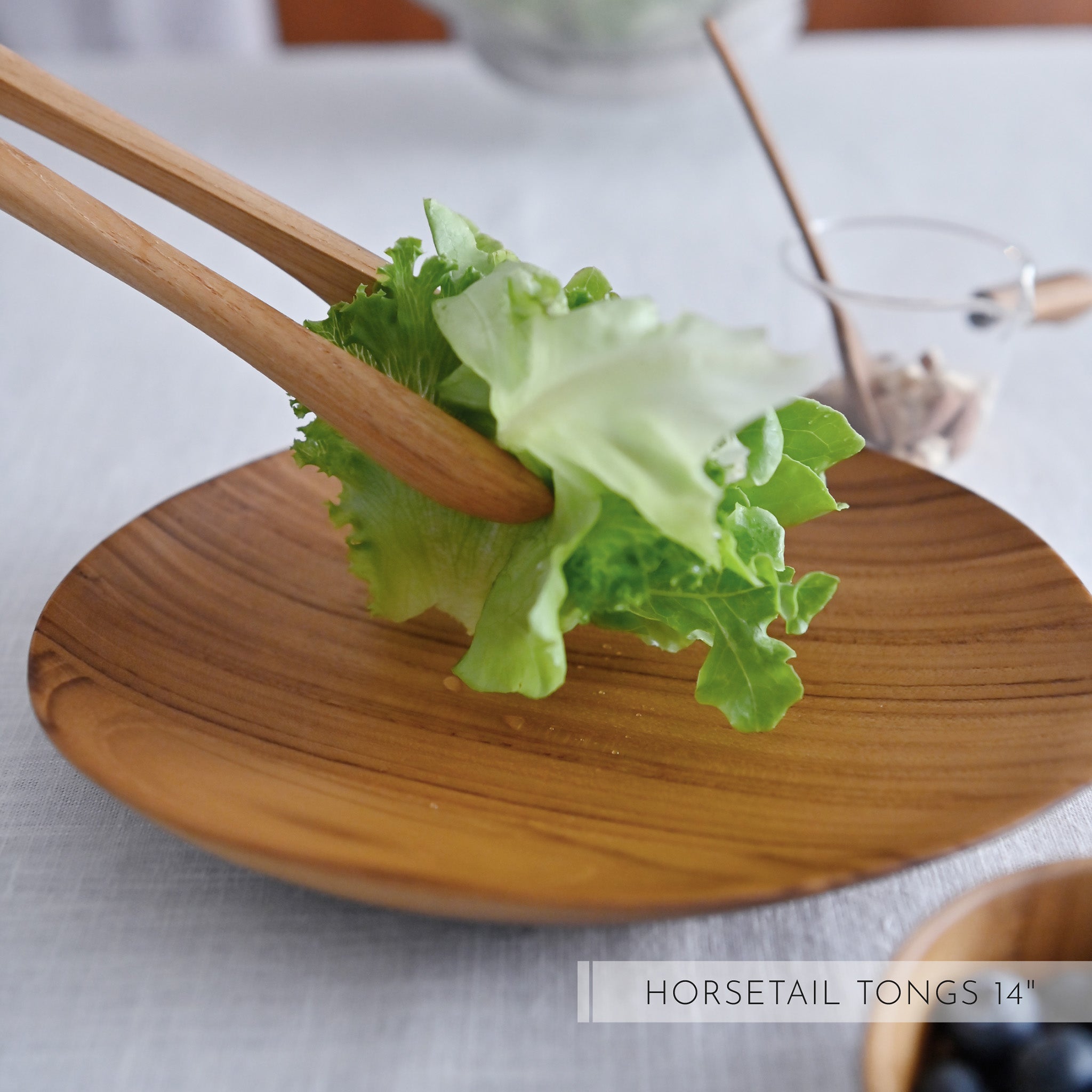 HORSETAIL TONGS 14" (TEAK)