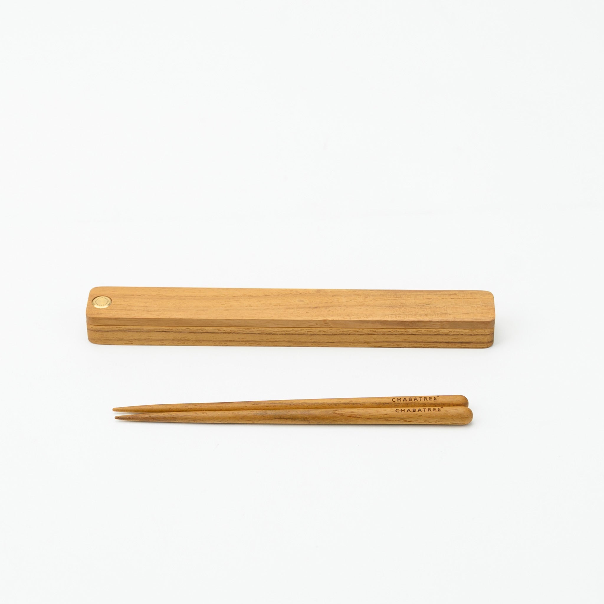 "COMPASS" CHOPSTICKS WITH CASE (ROUND) 17 (TEAK)