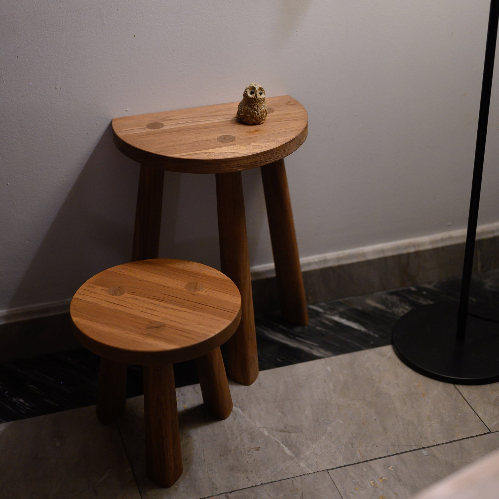 BUTTON STOOL 35 (TEAK)