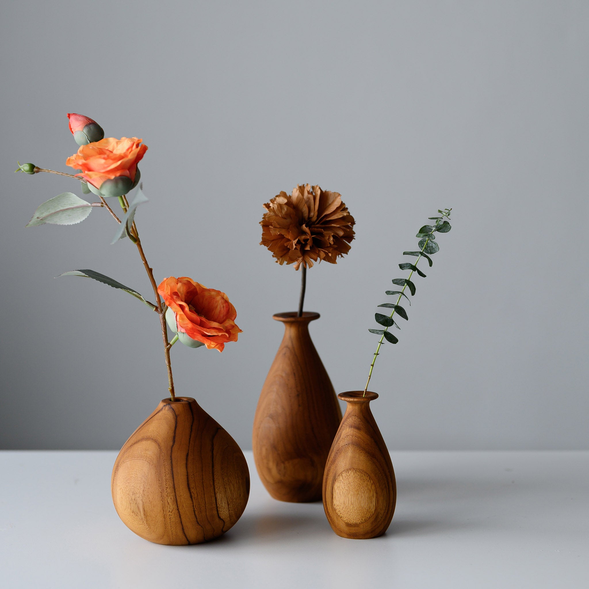 FLOWER VASE TYPE A 12 CM. (TEAK)