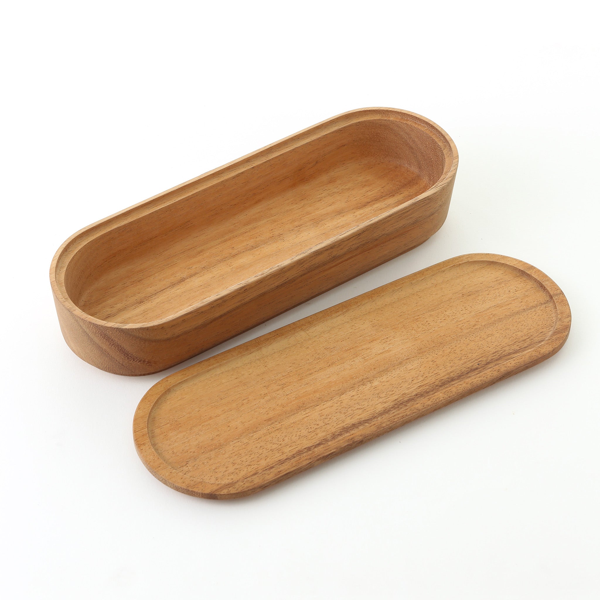 LIMPID STACKABLE STORAGE CONTAINER LOW L (ACACIA)