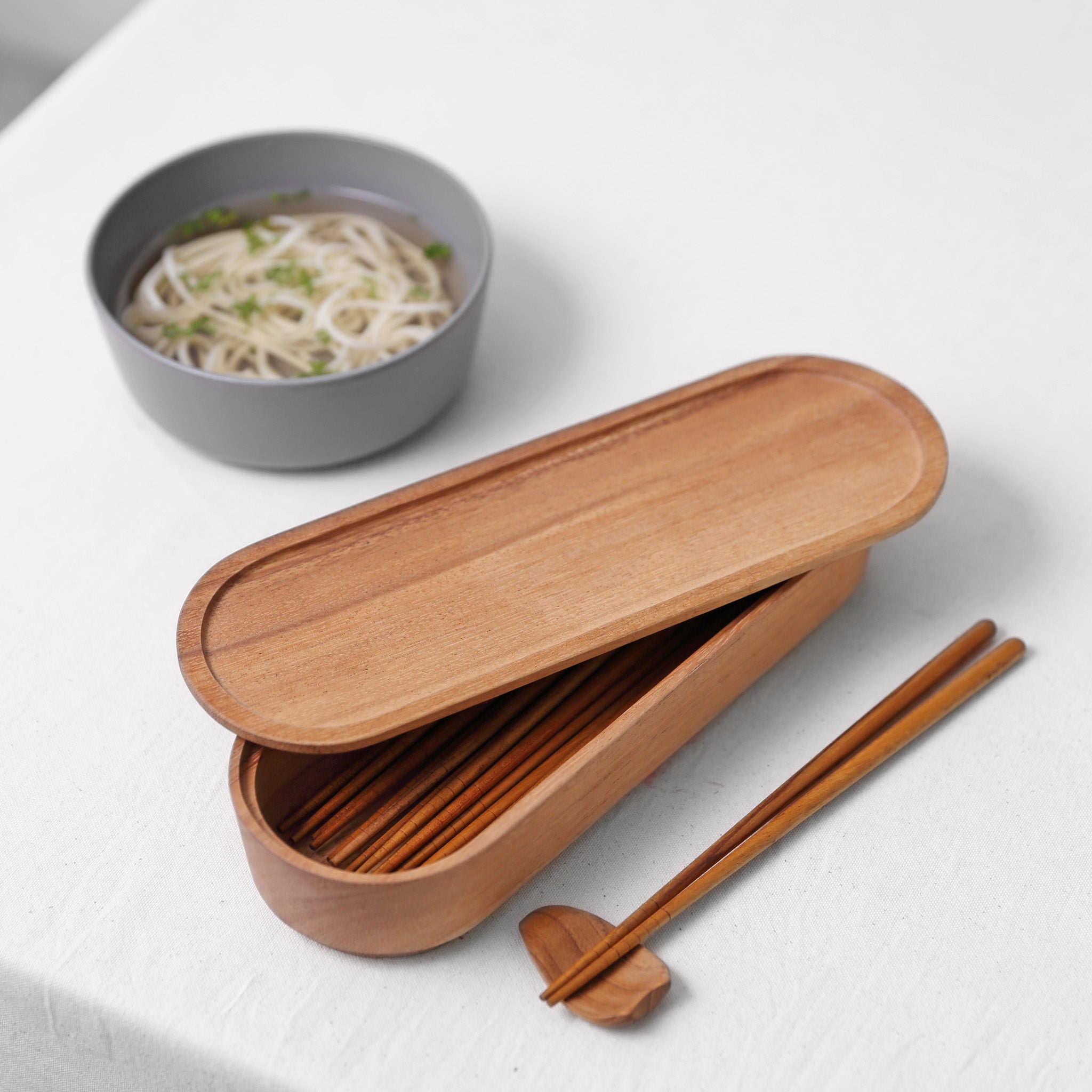 LIMPID STACKABLE STORAGE CONTAINER LOW L (ACACIA)