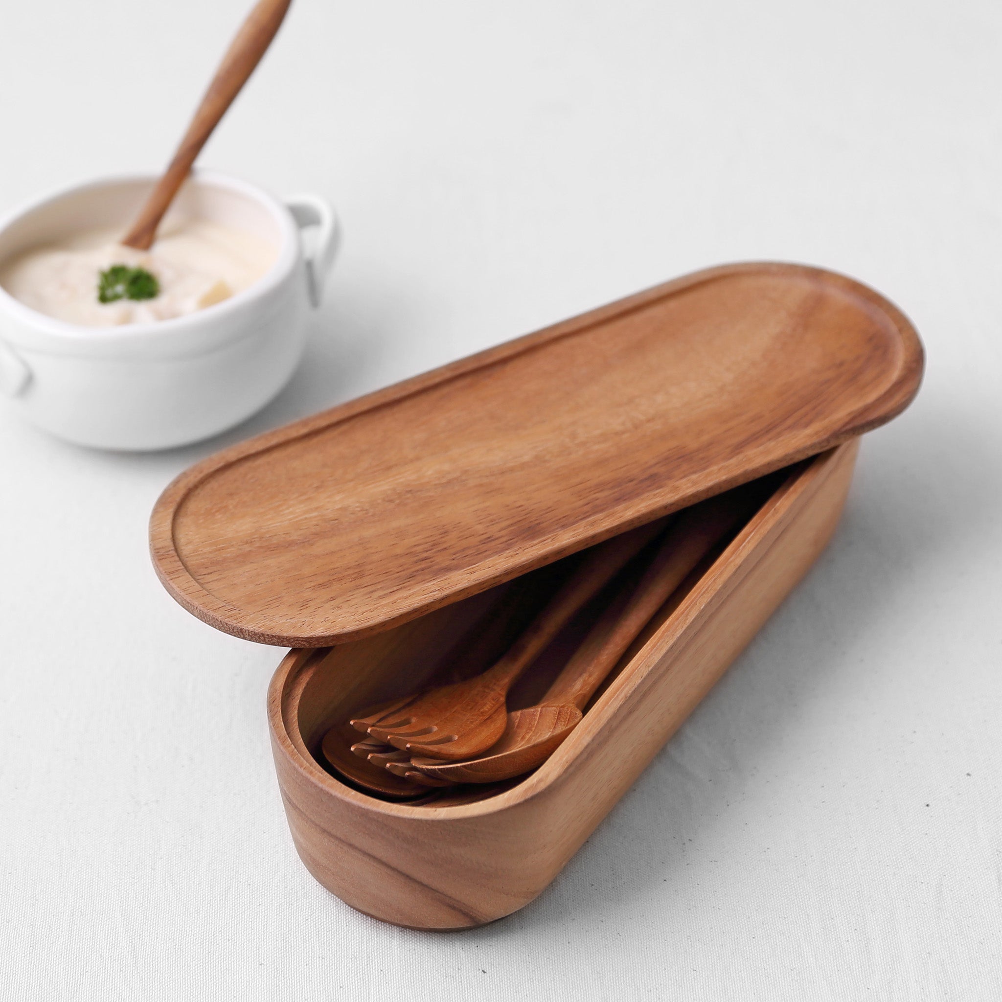LIMPID STACKABLE STORAGE CONTAINER MEDIUM L (ACACIA)