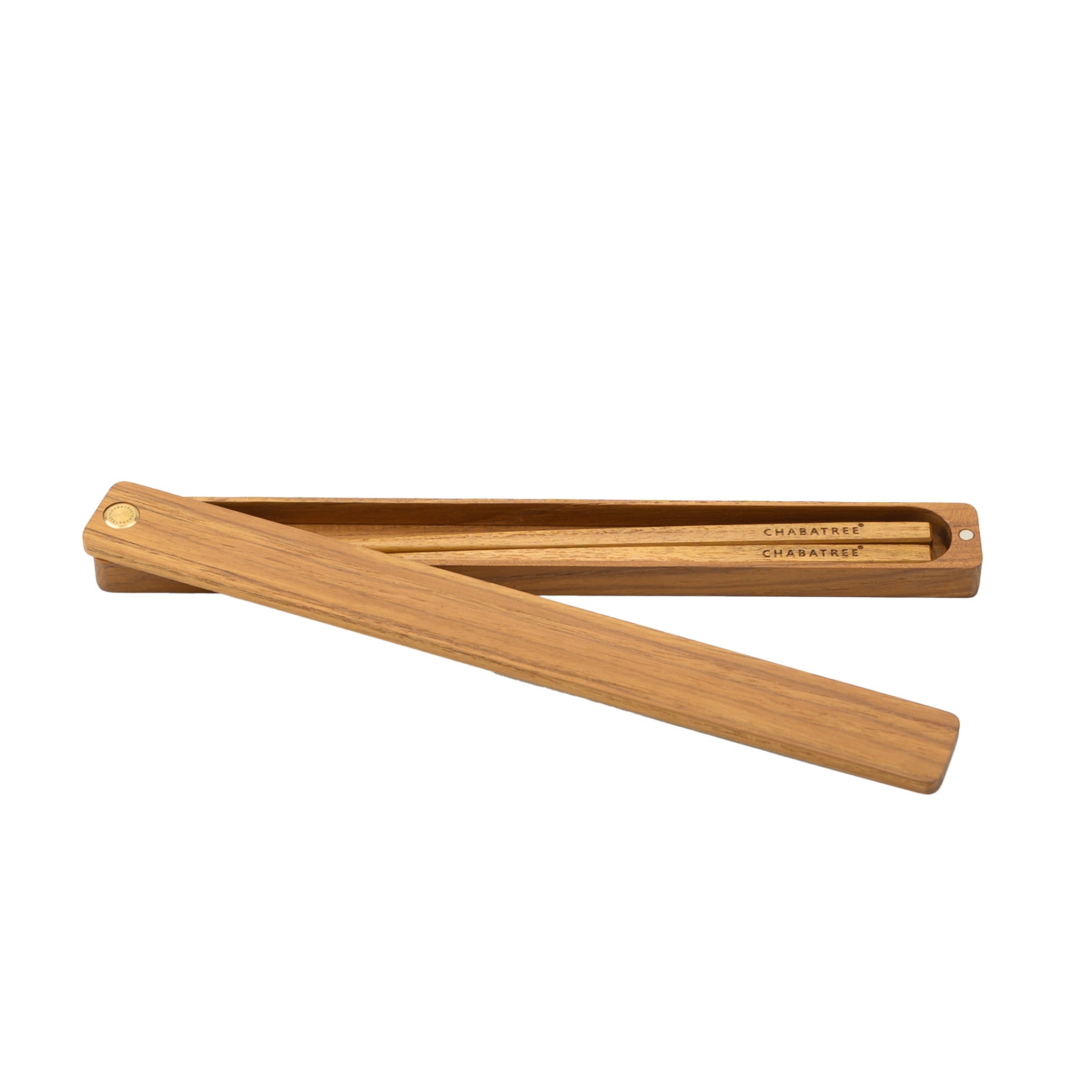 "COMPASS" CHOPSTICKS WITH CASE (SQUARE) 21 (TEAK)