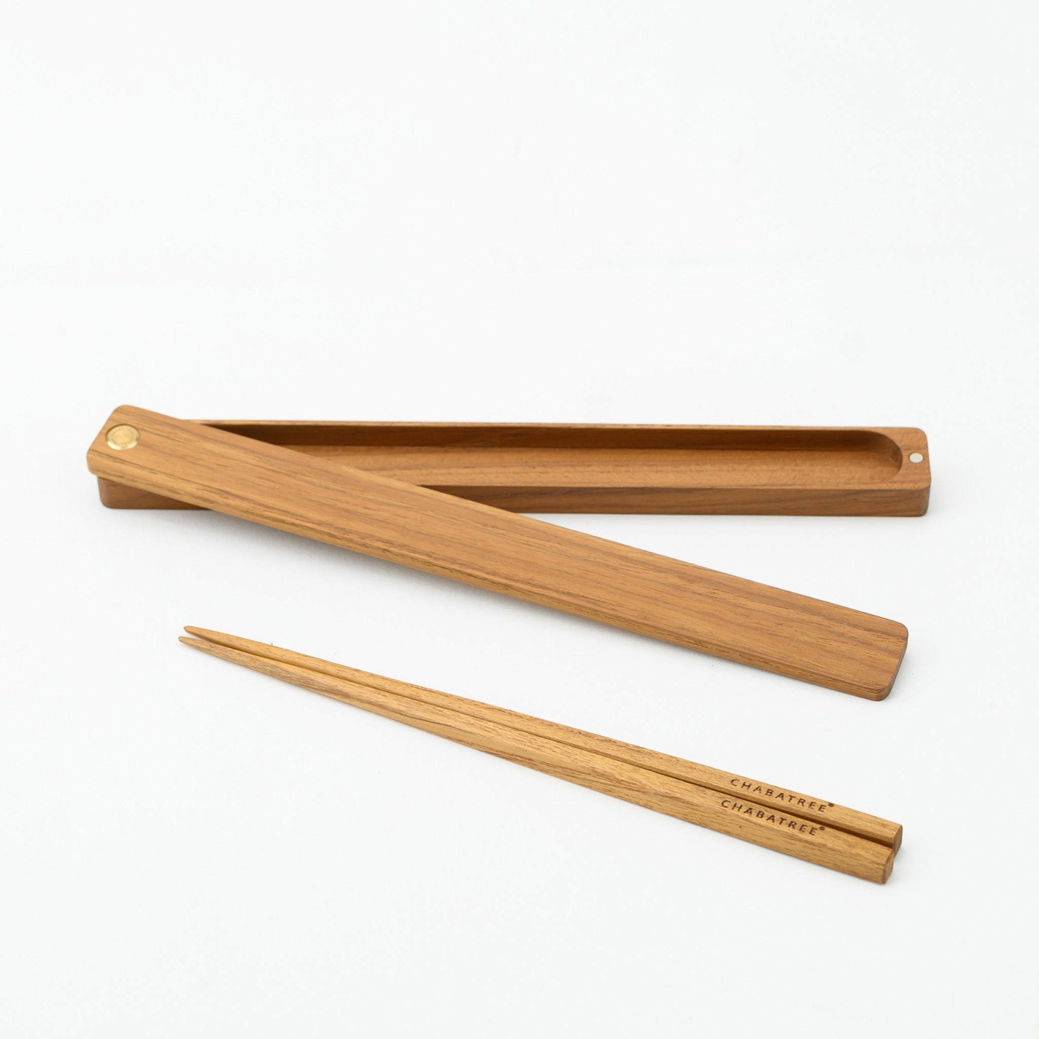 "COMPASS" CHOPSTICKS WITH CASE (SQUARE) 21 (TEAK)