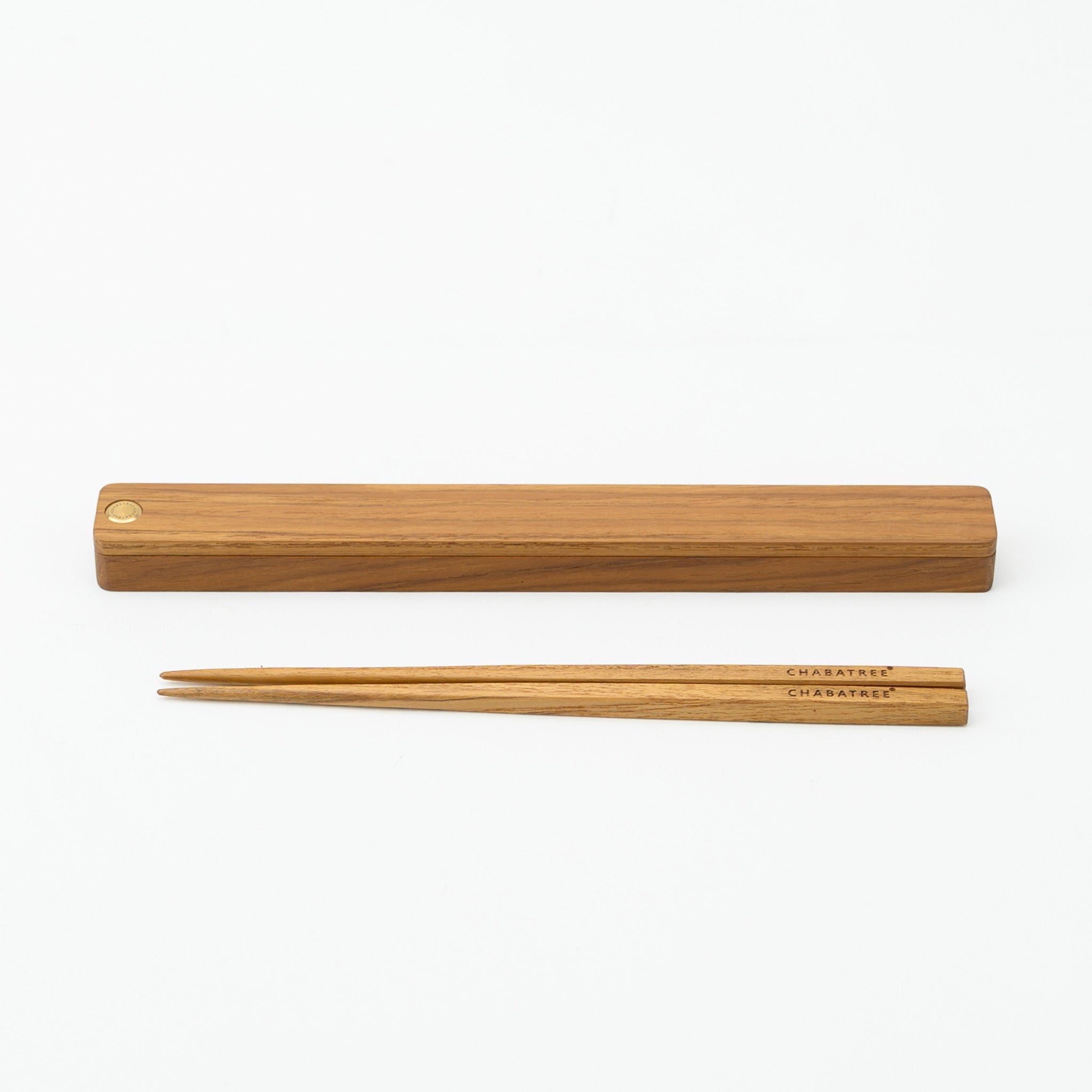 "COMPASS" CHOPSTICKS WITH CASE (SQUARE) 21 (TEAK)