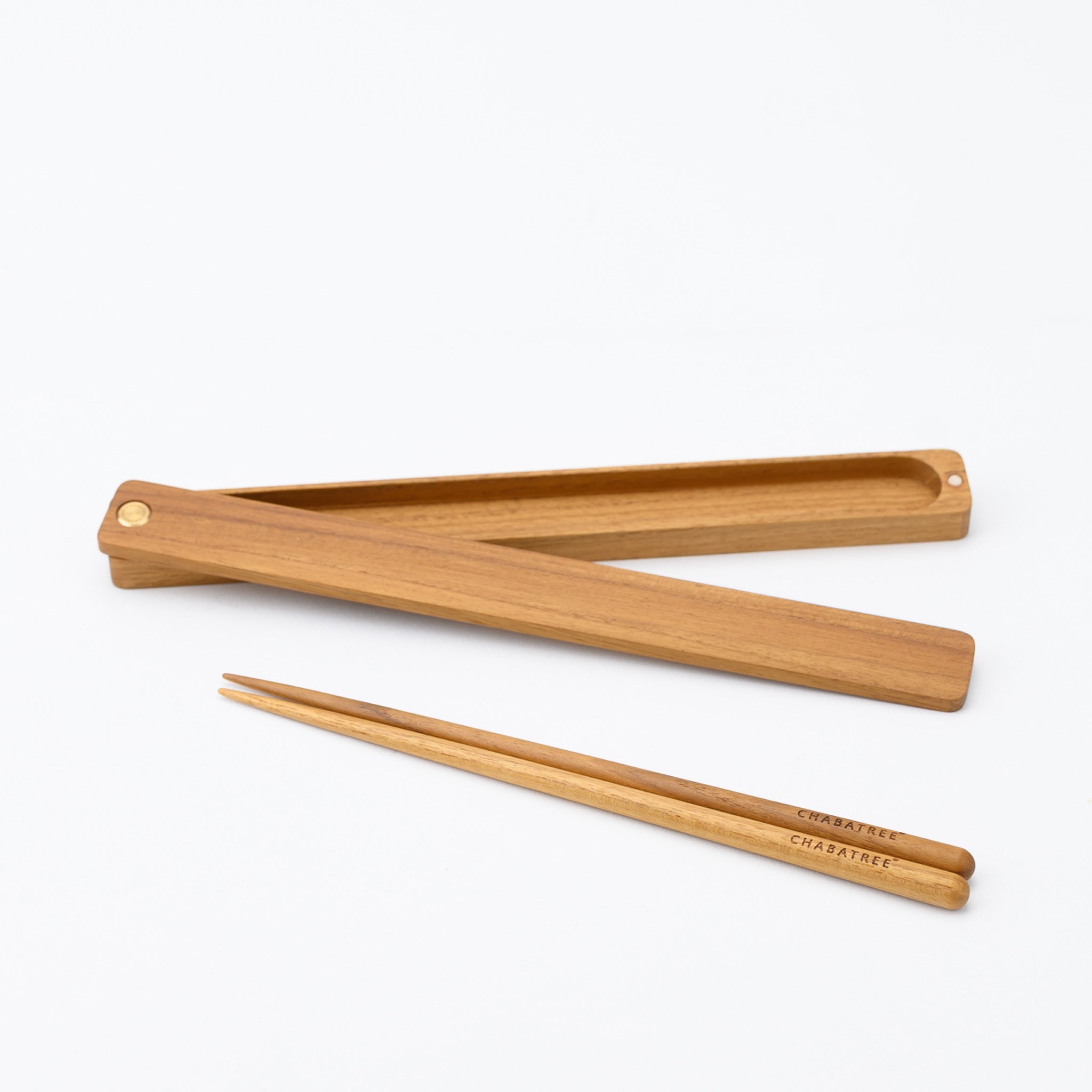 "COMPASS" CHOPSTICKS WITH CASE (ROUND) 21 (TEAK)