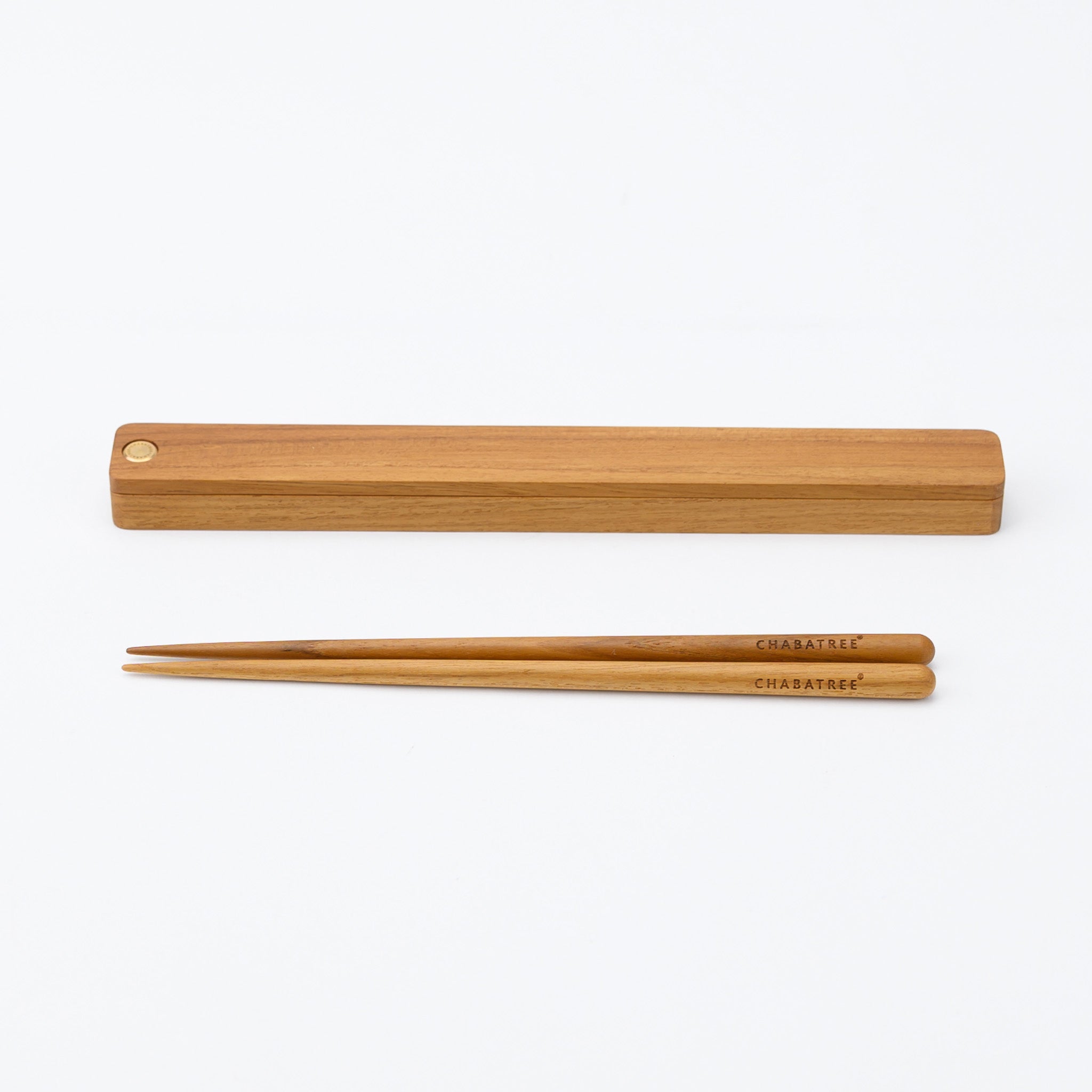"COMPASS" CHOPSTICKS WITH CASE (ROUND) 21 (TEAK)