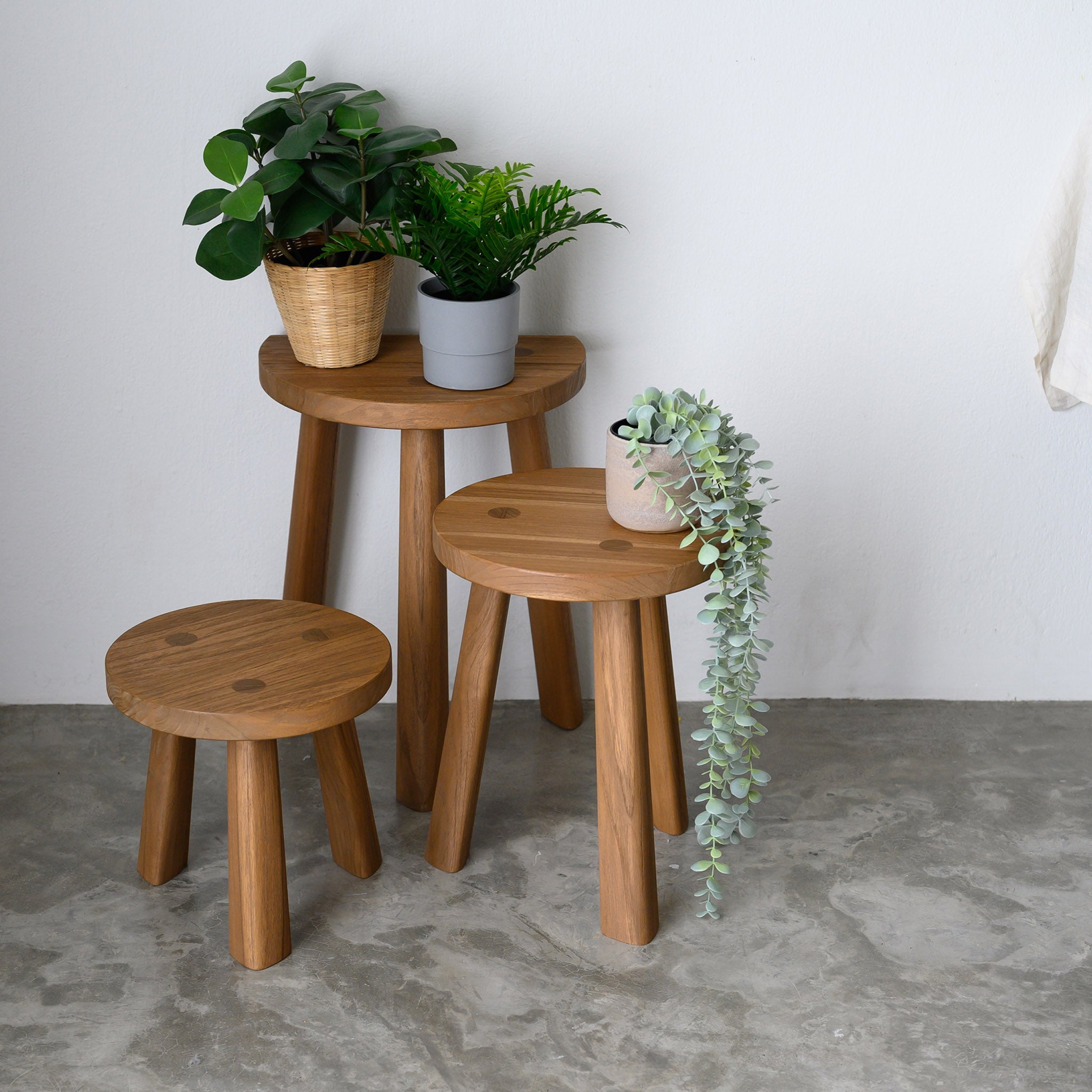 BUTTON STOOL 35 (TEAK)