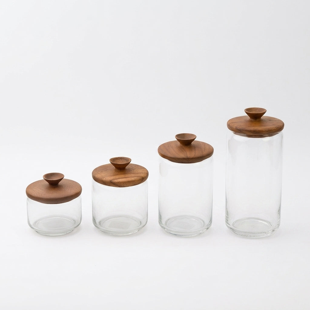 HIS SPROUT JAR 1000 CC LID ACACIA