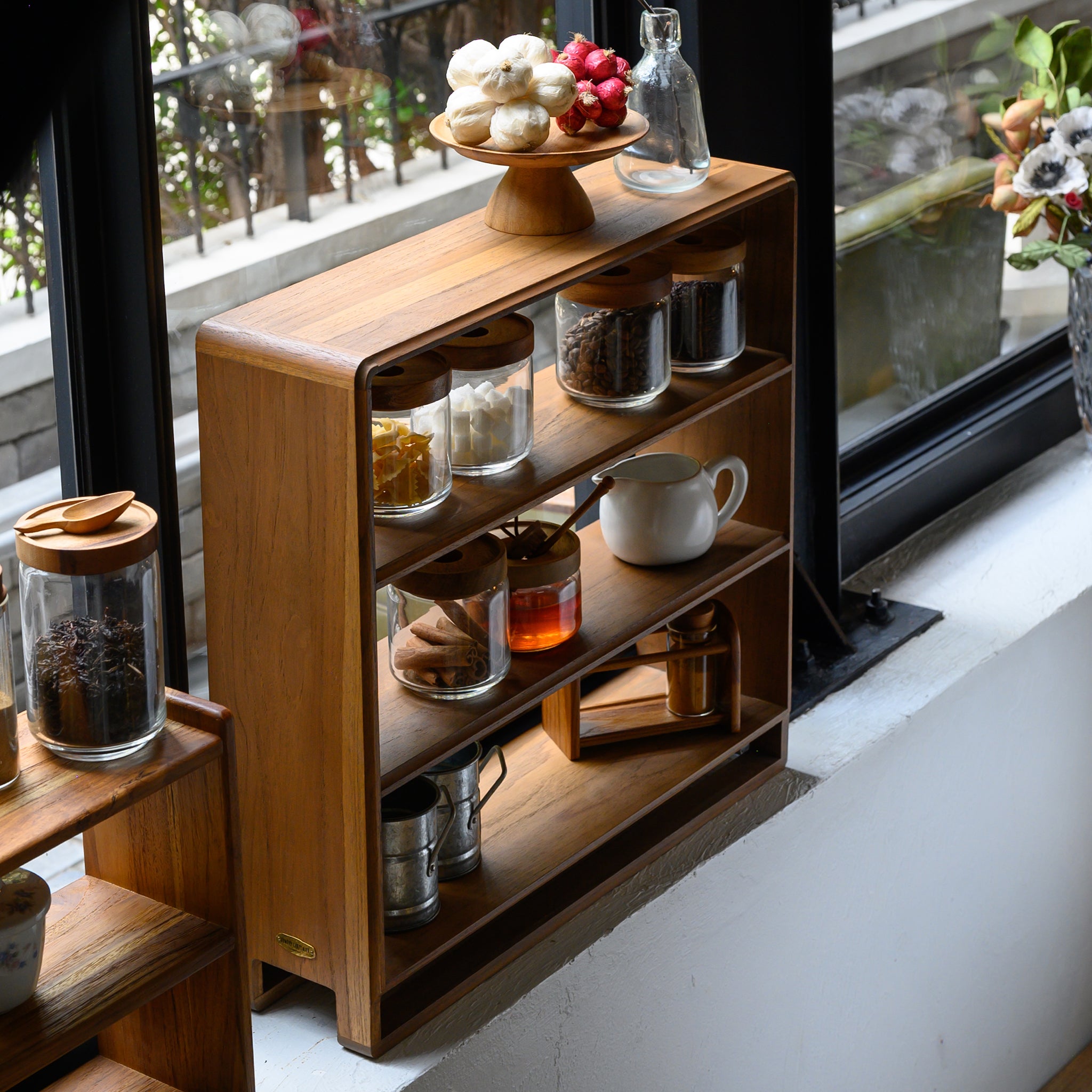 3 TIER DISPLAY SHELF (TEAK)