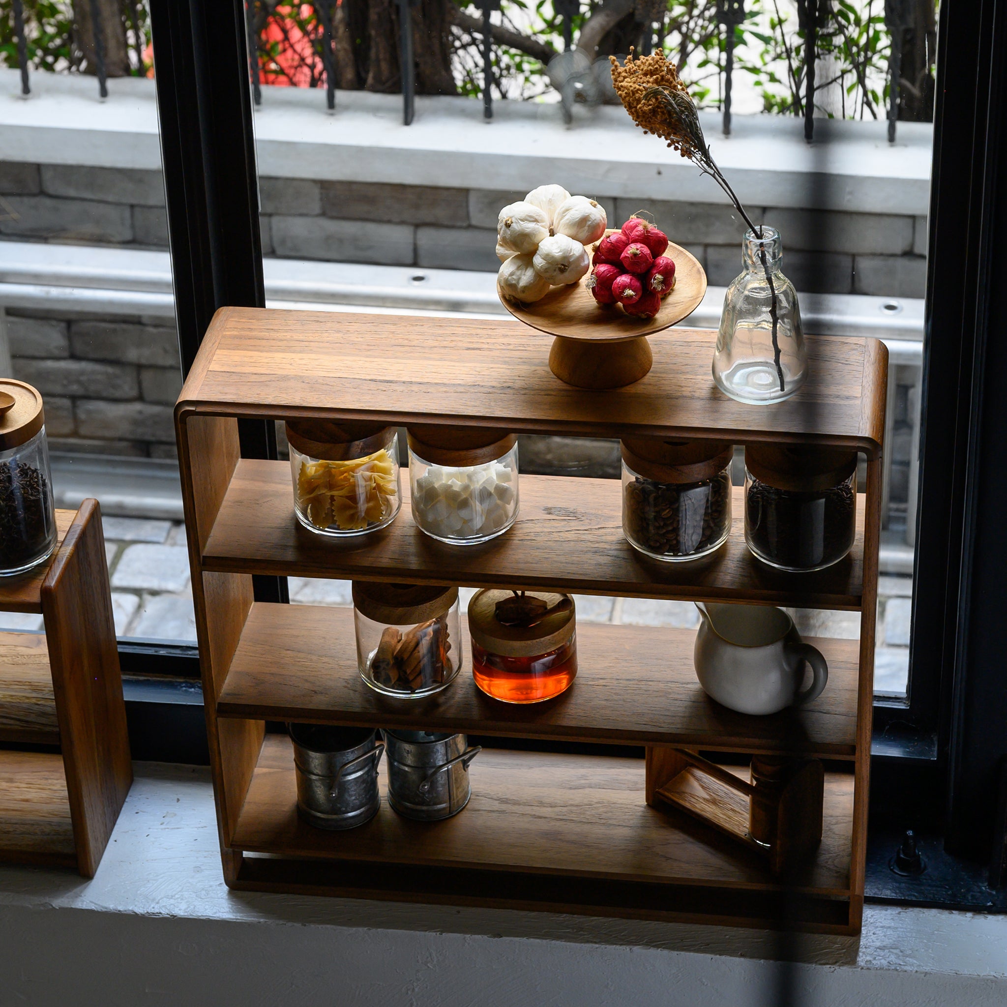 3 TIER DISPLAY SHELF (TEAK)